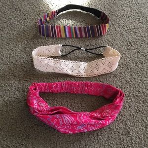 Set of 3 boho hippie headbands